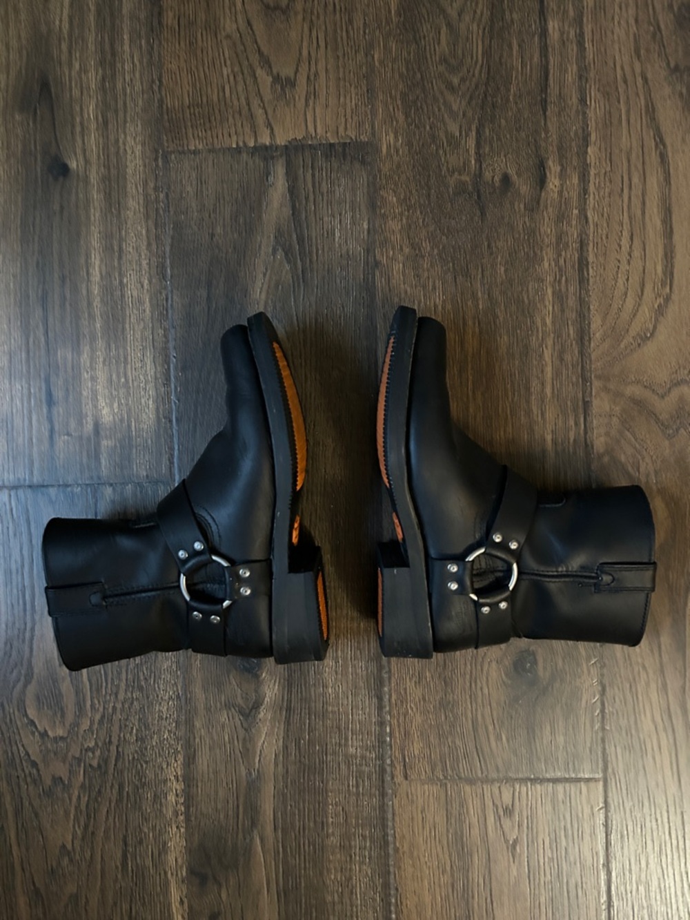 Harley-Davidson Boots Black Leather Motorcycle Harness Design 94422